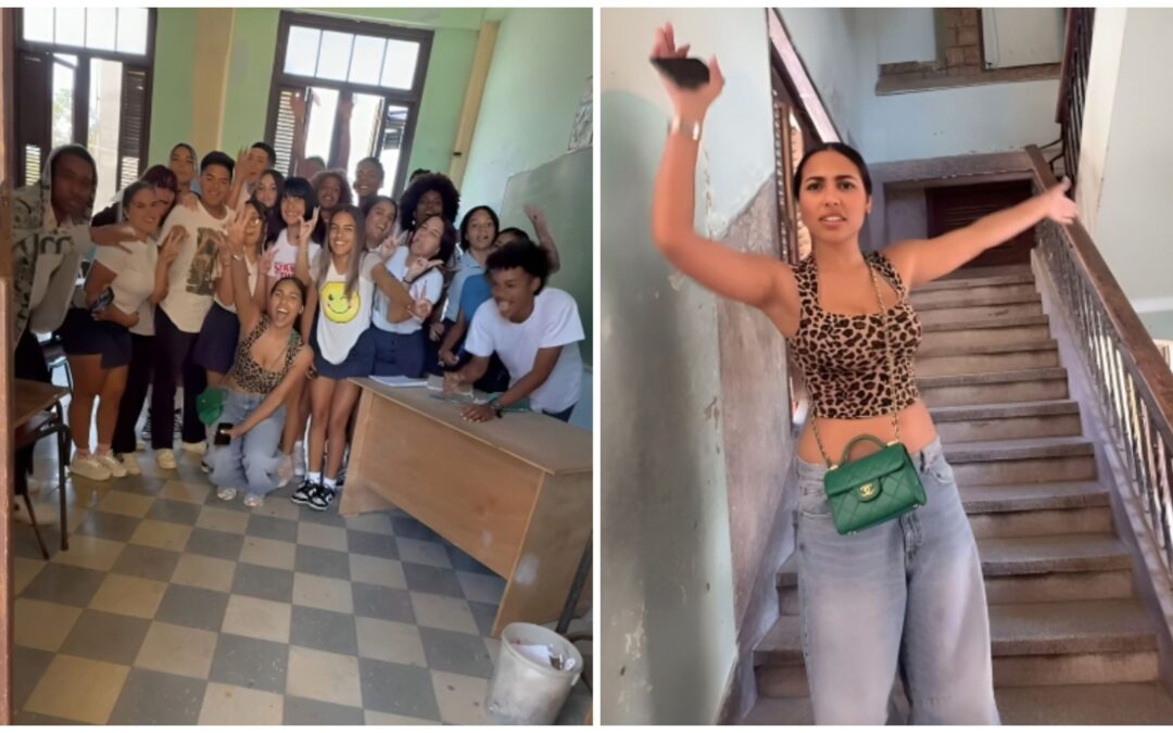 Hallel Génesis visita su antigua escuela en Cuba y causa furor