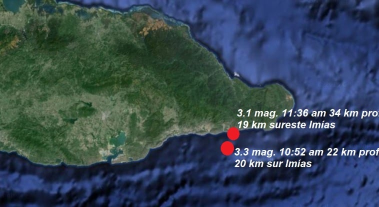 Sismos de magnitud 3.7 y 3.8 sacuden el oriente de Cuba